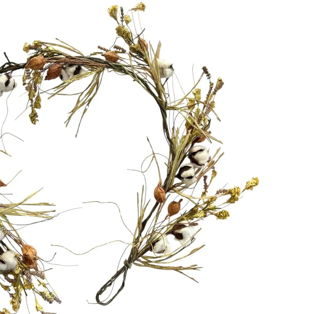 Rustic Cotton & Dried Grass Garland Farmhouse Country Decor 60